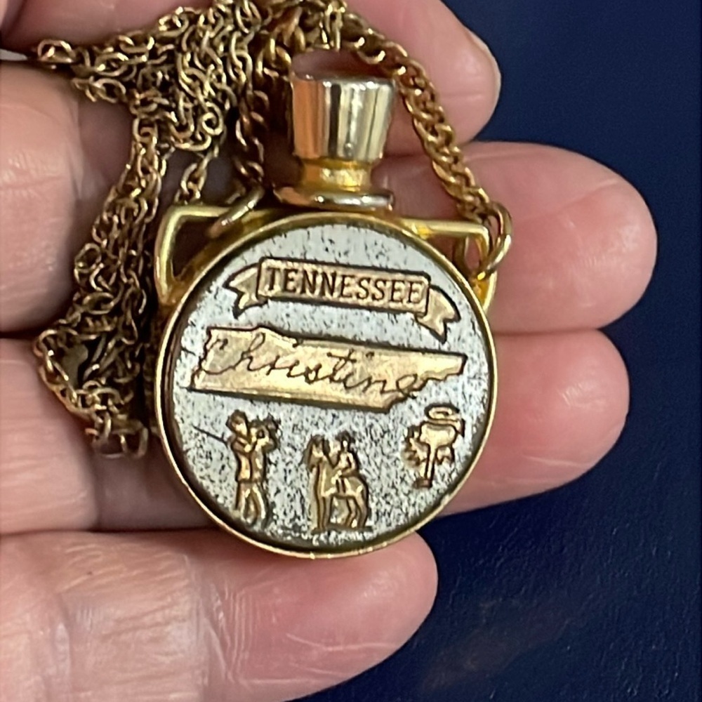 Vintage perfume bottle pendant necklace